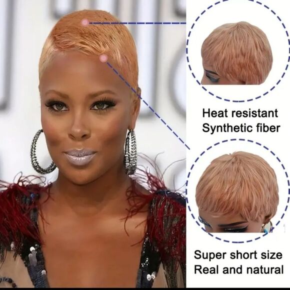 🆕👱🏽‍♂️Platinum Blonde Pixie Cut Short Wave Wig - Picture 2 of 8